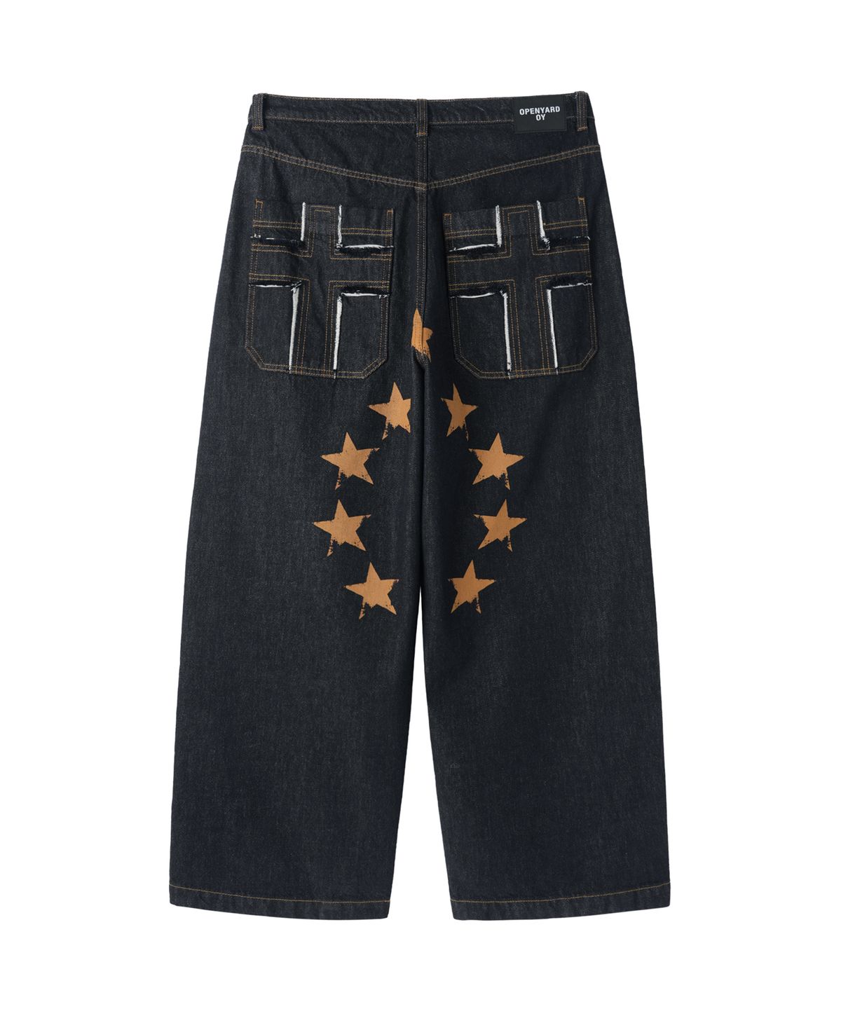 오픈야드(오와이)(OPENYARD(OY)) HOLY STARS CROSS PANTS - DEEP INDIGO