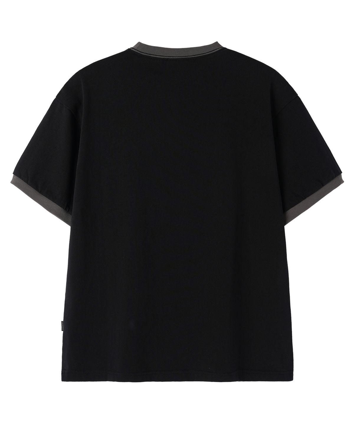 오픈야드(오와이)(OPENYARD(OY)) LOGO PATCH RINGER TEE - BLACK