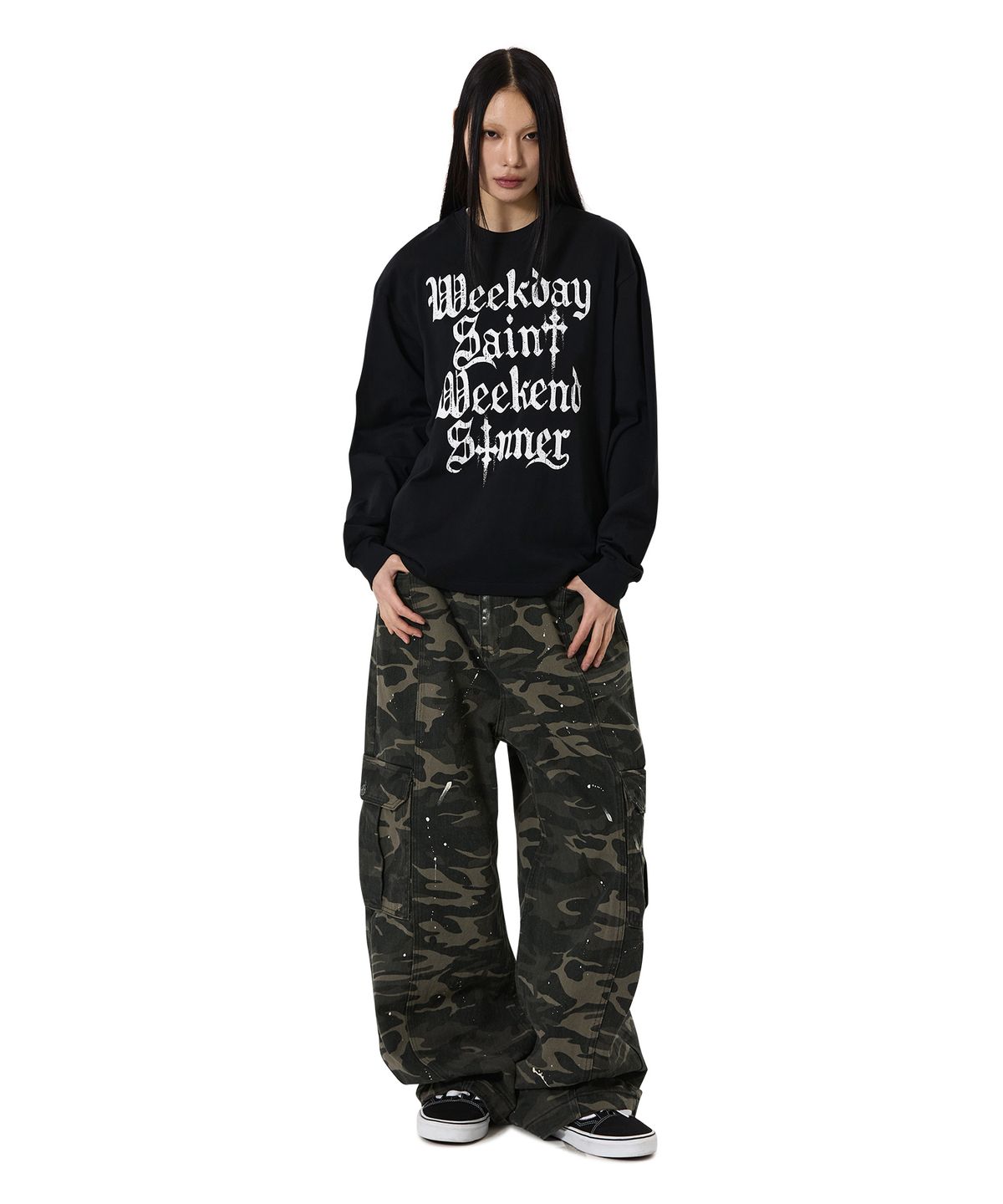 오픈야드(오와이)(OPENYARD(OY)) CONFESSIONS L/S TEE - BLACK