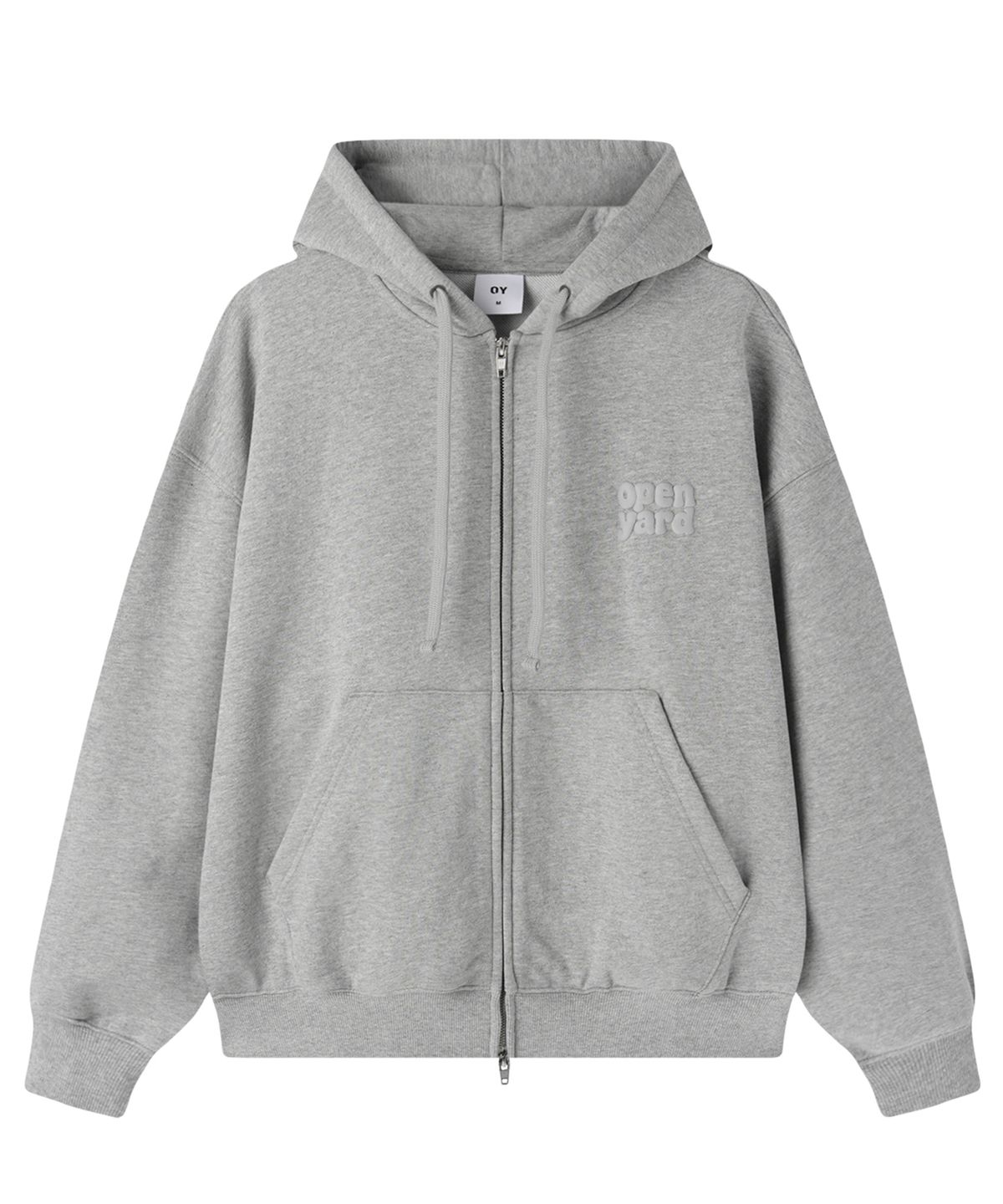 오픈야드(오와이)(OPENYARD(OY)) PUFF LOGO HOODIE ZIP UP - MELANGE