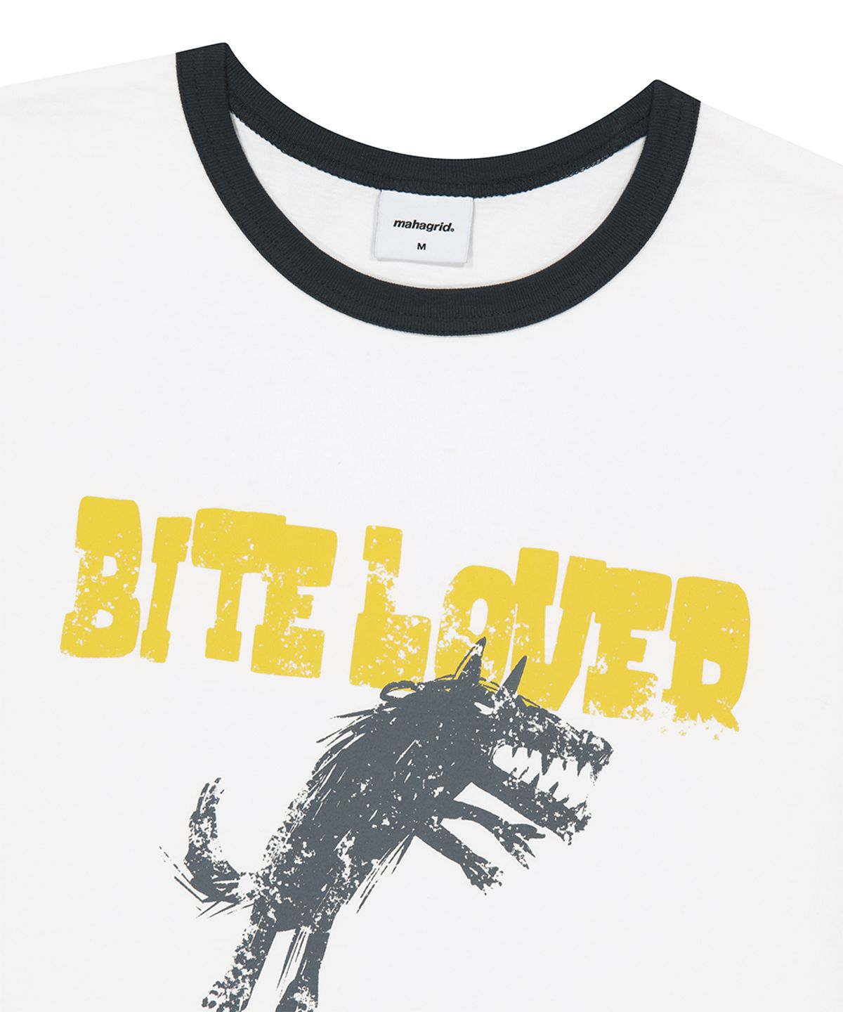 마하그리드(MAHAGRID) BITE LOVER RINGER TEE WHITE(MG2GMMT517A)