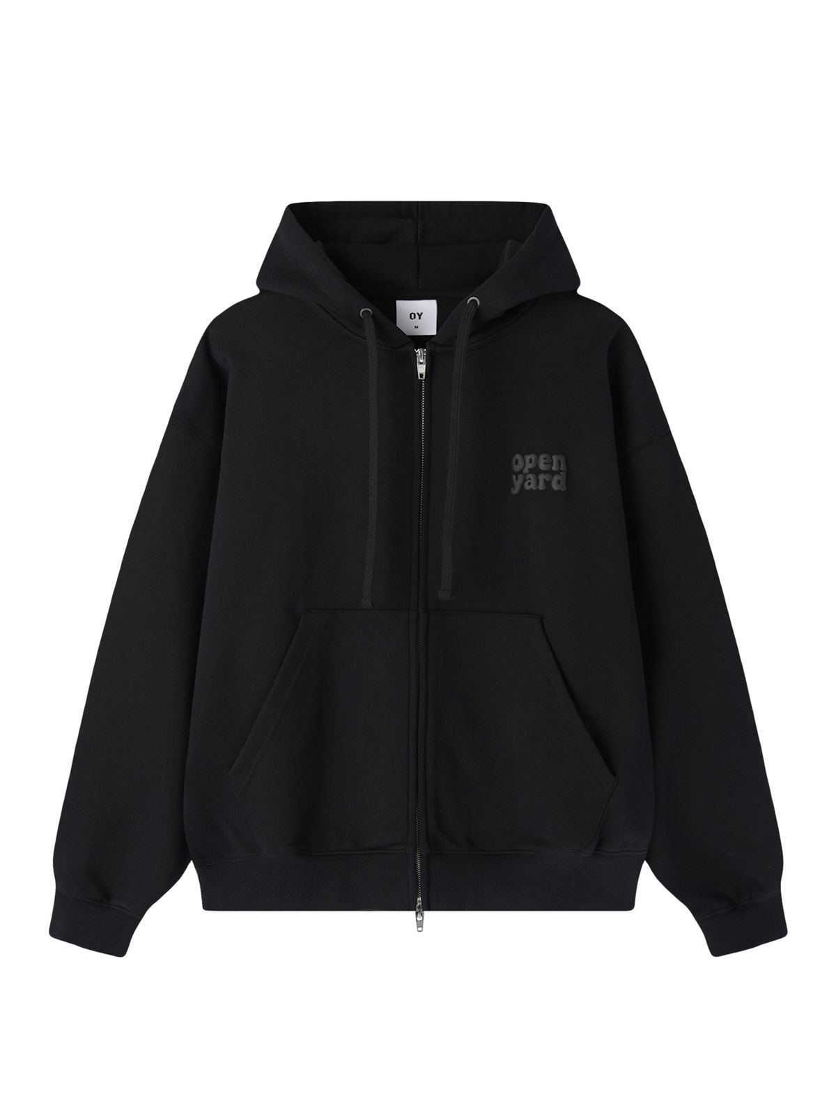 오픈야드(오와이)(OPENYARD(OY)) PUFF LOGO HOODIE ZIP UP - BLACK