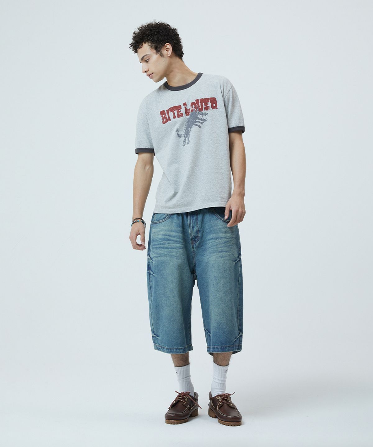 마하그리드(MAHAGRID) BITE LOVER RINGER TEE GREY(MG2GMMT517A)