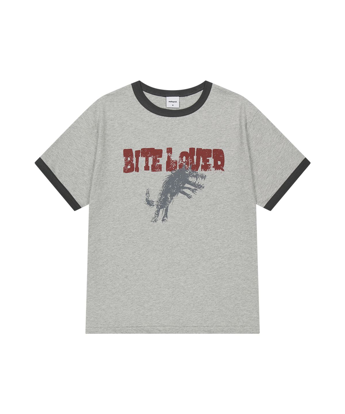 마하그리드(MAHAGRID) BITE LOVER RINGER TEE GREY(MG2GMMT517A)