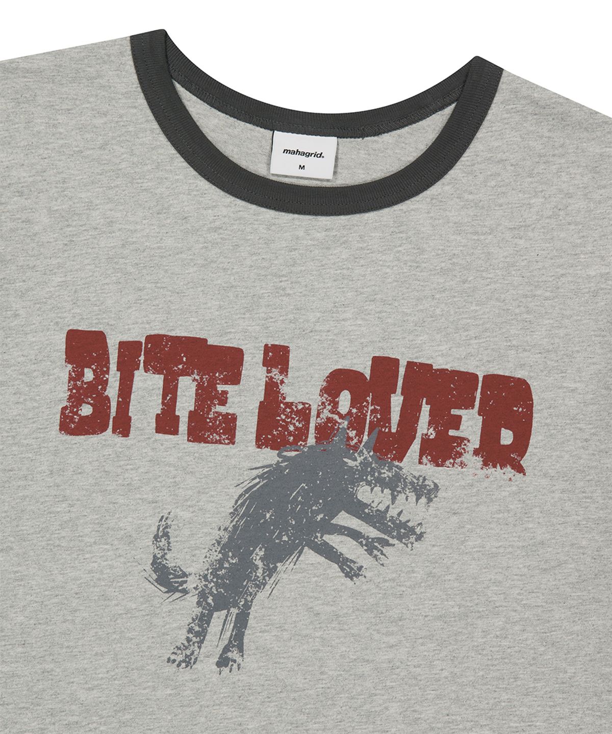 마하그리드(MAHAGRID) BITE LOVER RINGER TEE GREY(MG2GMMT517A)