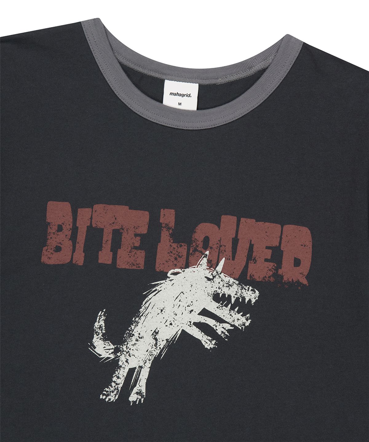 마하그리드(MAHAGRID) BITE LOVER RINGER TEE BLACK(MG2GMMT517A)