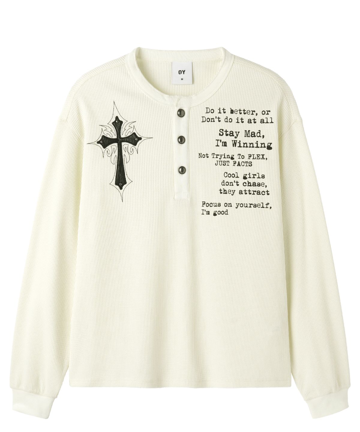 오픈야드(오와이)(OPENYARD(OY)) BLESSED HENLEY L/S TOP - CREAM