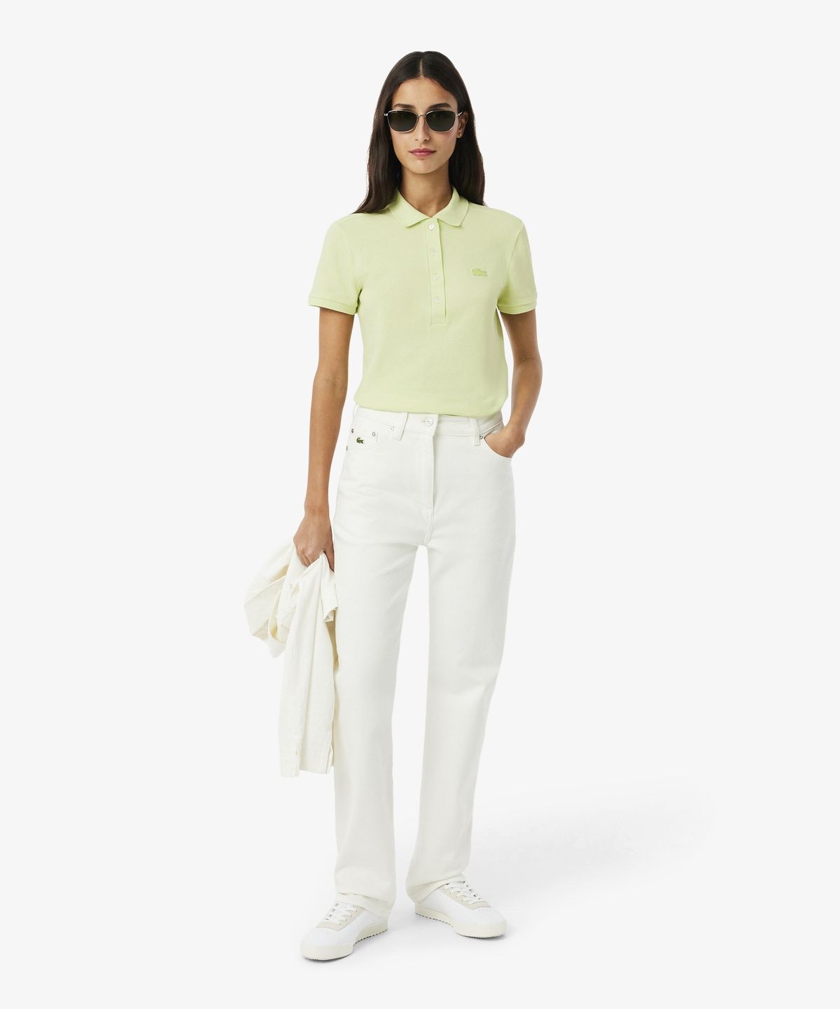 라코스테(LACOSTE) 여성 슬림핏 미니피케 폴로 셔츠 PF5462-56G BIC