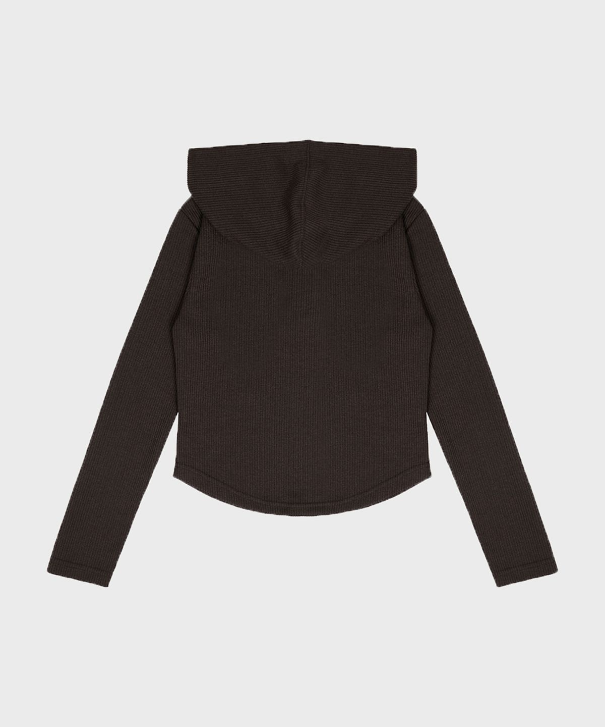 포르테나(PORTERNA) RIBBED LOGO BUTTON HOODIE TOP-2COLOR