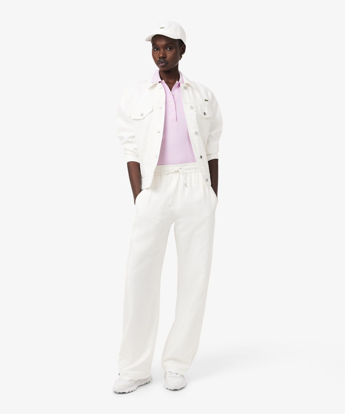 라코스테(LACOSTE) 여성 슬림핏 미니피케 폴로 셔츠 PF5462-56G Z4H