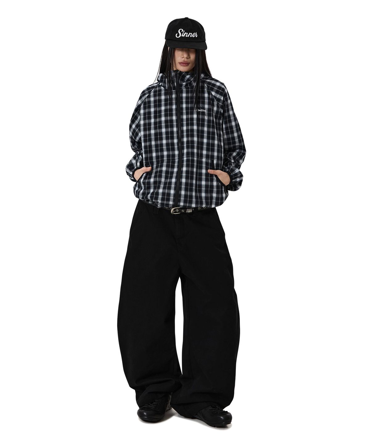 오픈야드(오와이)(OPENYARD(OY)) PLAID SINNER JACKET - BLACK