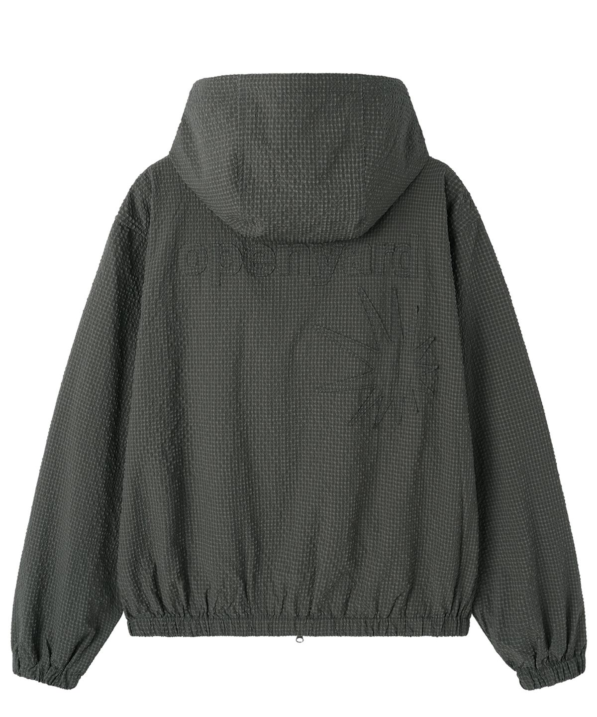오픈야드(오와이)(OPENYARD(OY)) CRINKLE CHECK PATCH JACKET - CHARCOAL