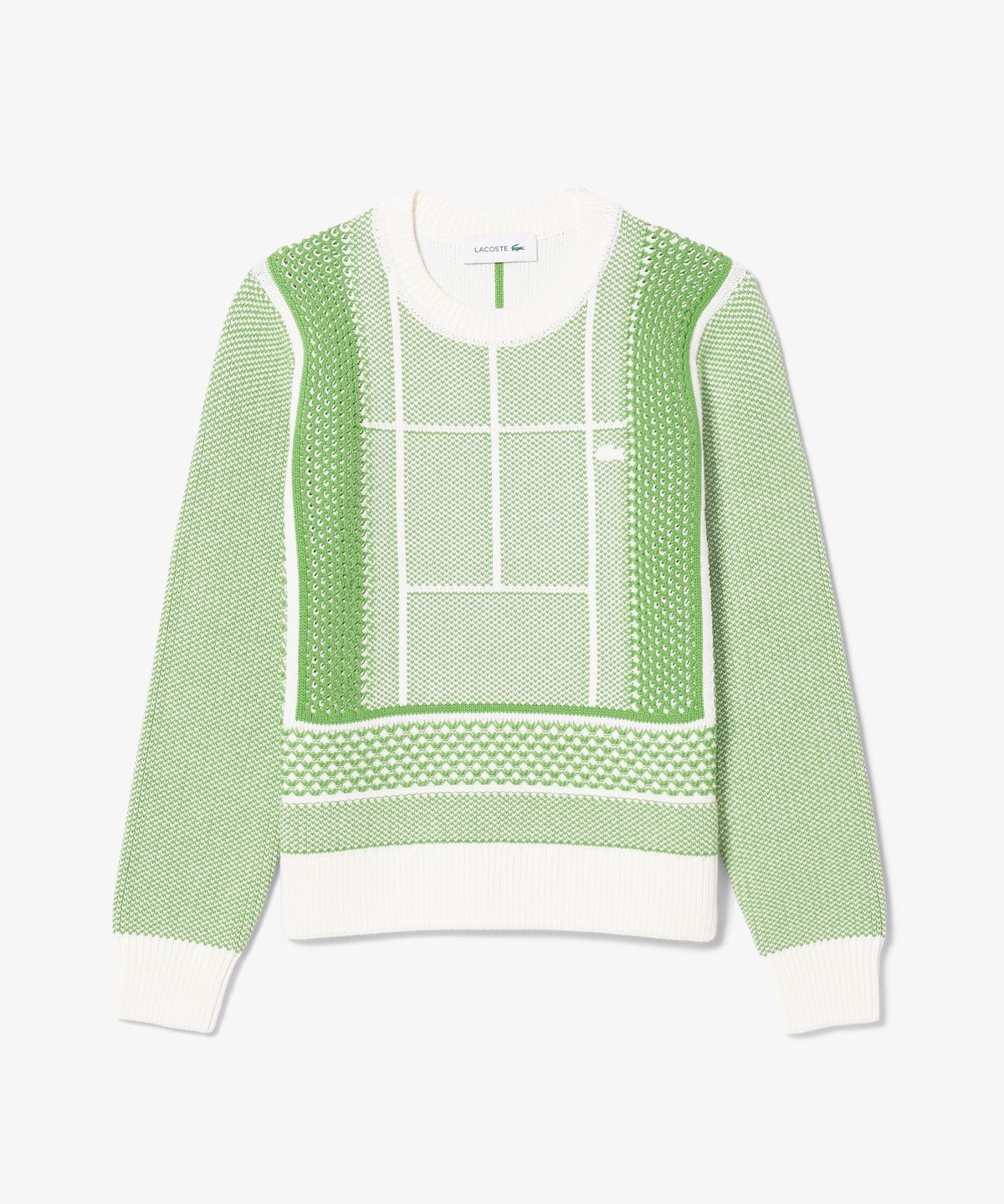 라코스테(LACOSTE) 여성 테니스 코트 자카드 스웨터 AF9867-56G 4IN