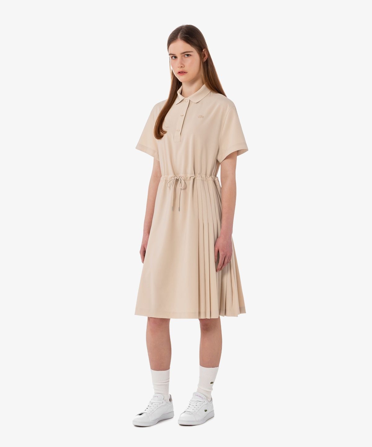 라코스테(LACOSTE) 여성 울 블렌드 반팔 폴로 드레스 EF6837-56G X6F