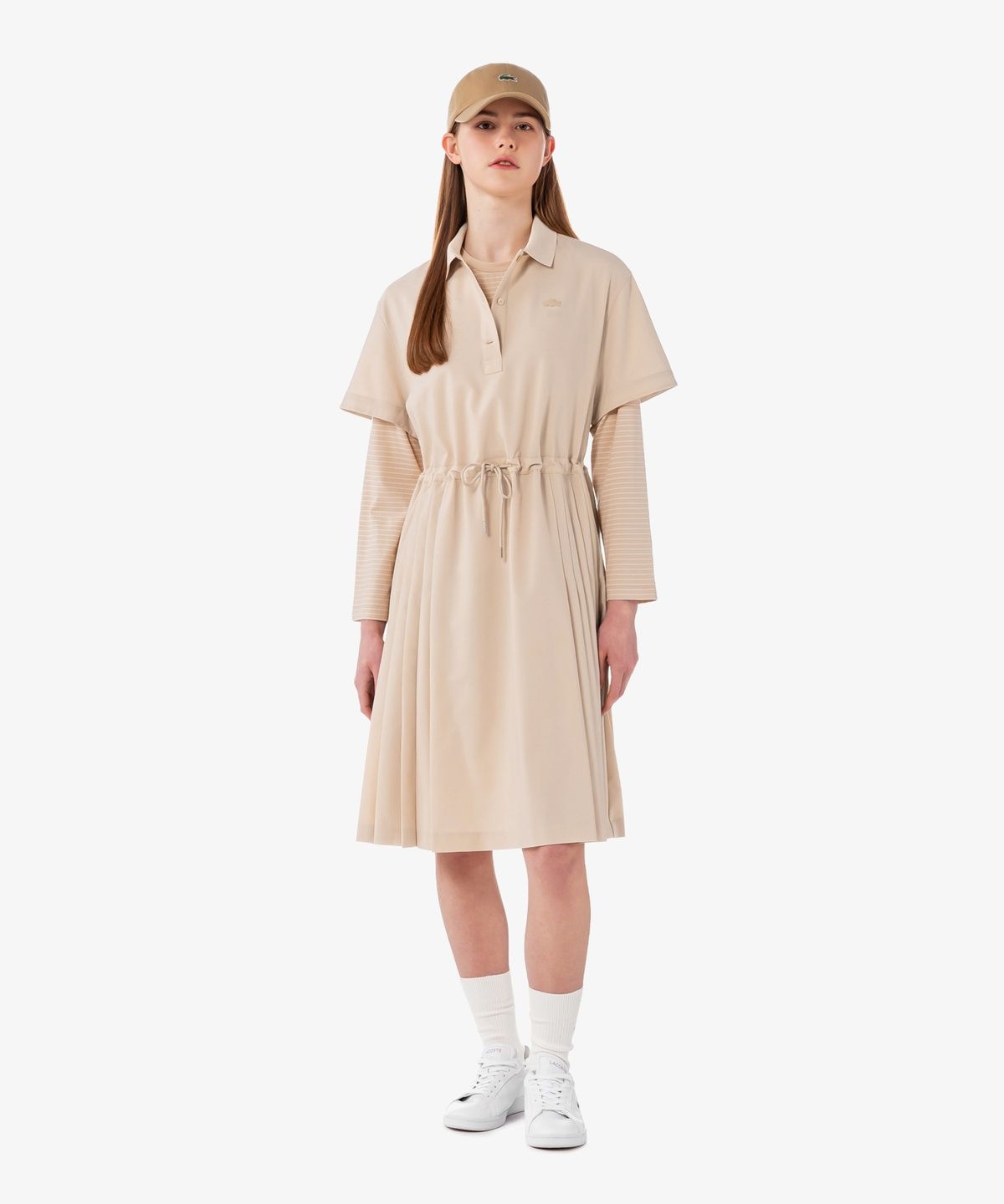 라코스테(LACOSTE) 여성 울 블렌드 반팔 폴로 드레스 EF6837-56G X6F