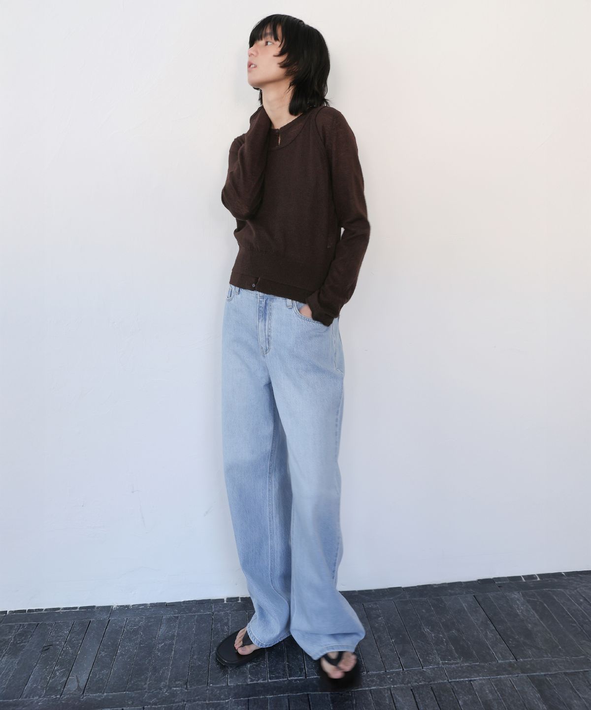 르바(LEVAR) Layered Knit Cardigan Set - Espresso Brown