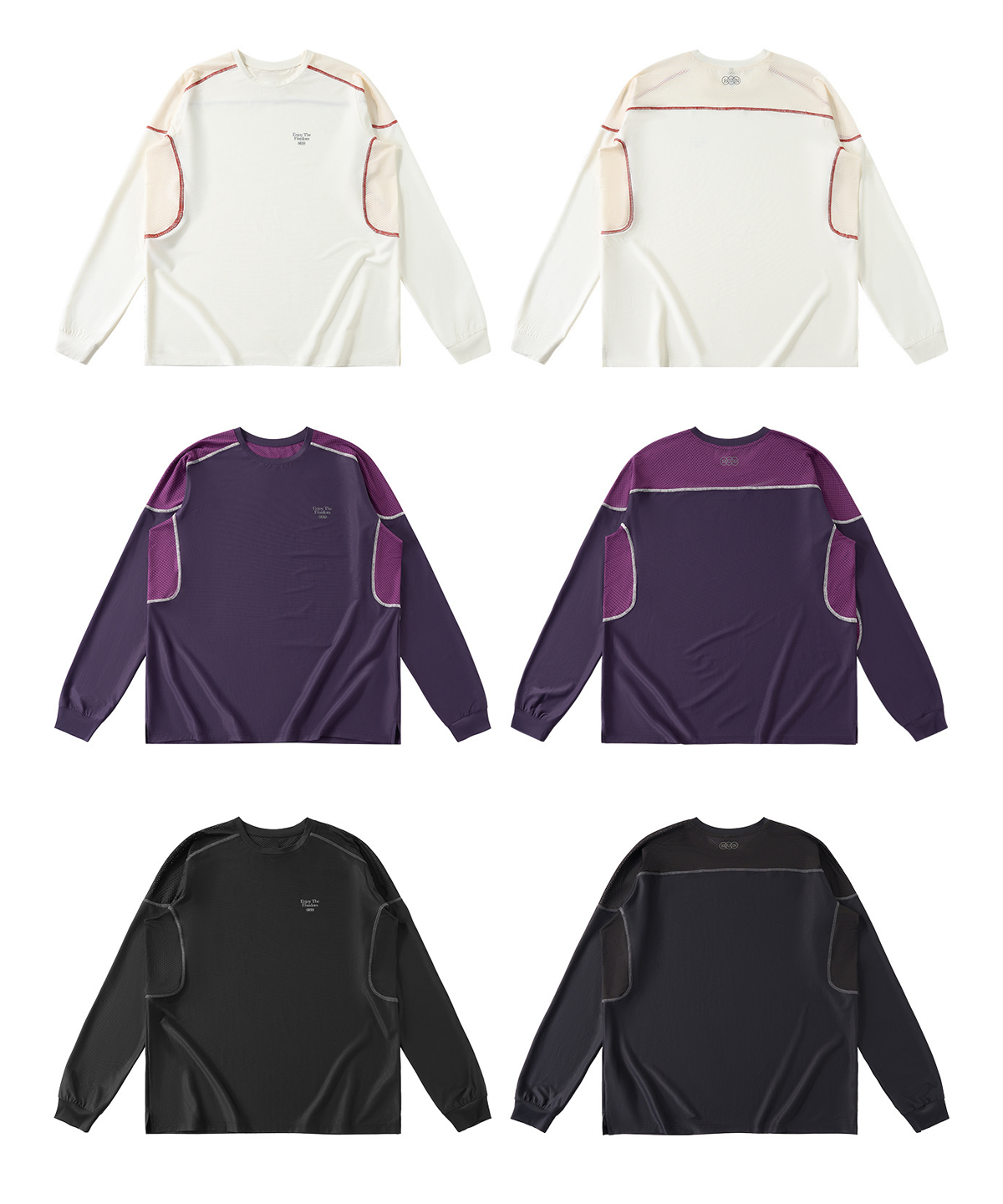 버튼서울(BUTTON SEOUL) 에어플로우 메쉬 패널 롱슬리브(3 COLOR)