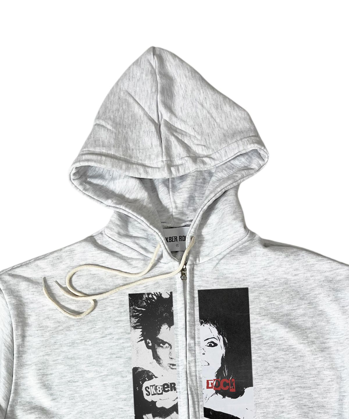 스케이터락(SK8ER ROCK) Boy Or Girl Sweat Hood Zip-Up ((white melange))