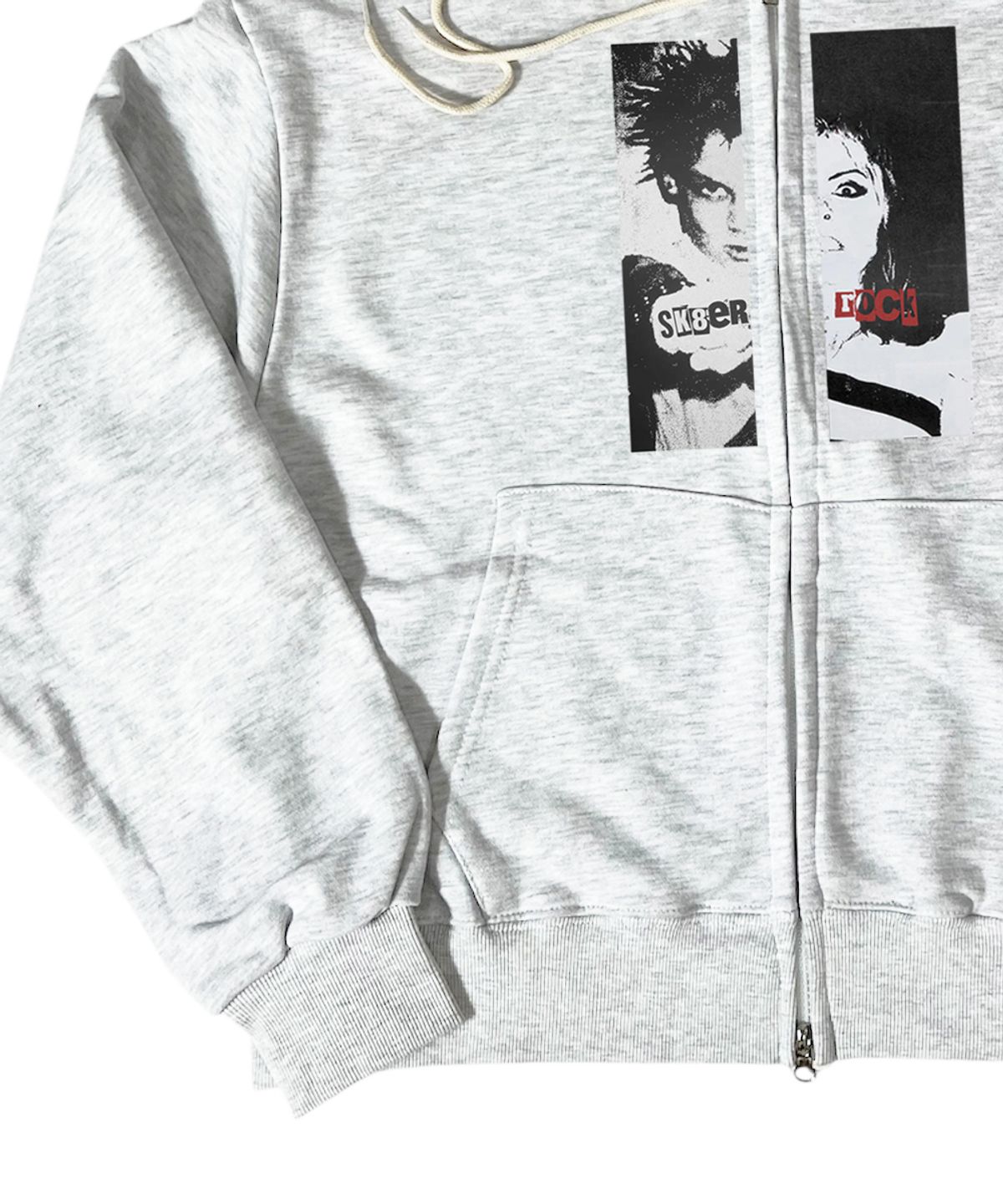 스케이터락(SK8ER ROCK) Boy Or Girl Sweat Hood Zip-Up ((white melange))