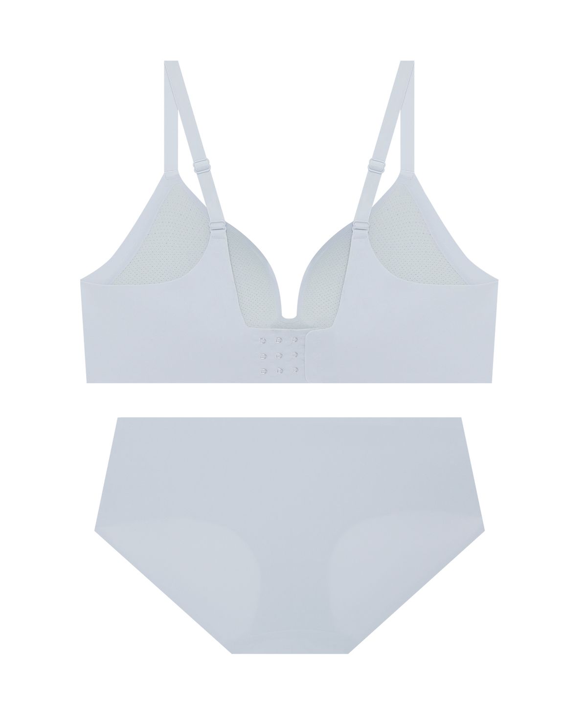 게스언더웨어(GUESS UNDERWEAR) 더블 윙 프리컷 브라 팬티 세트 - 라이트그레이