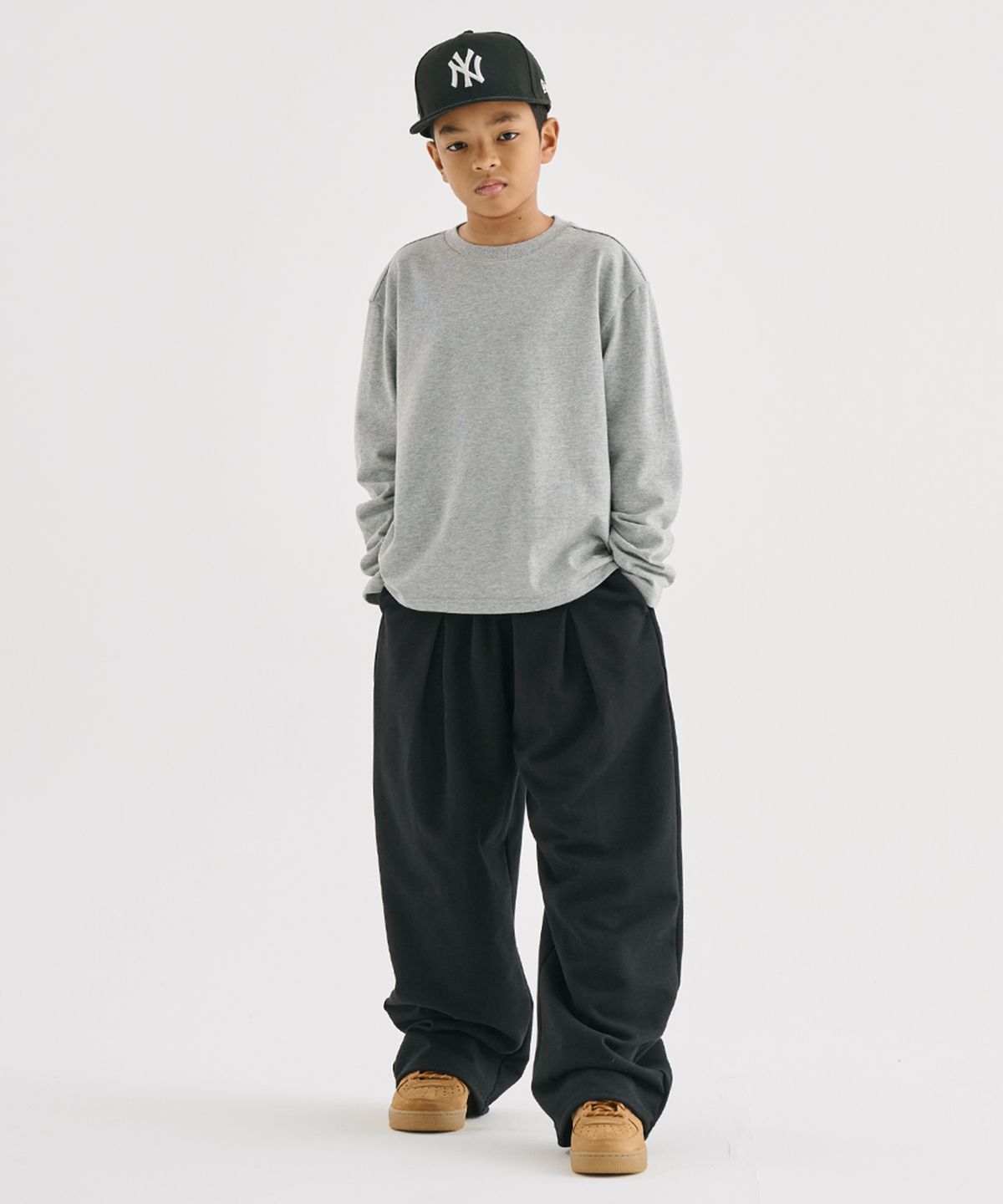 테이크이지 키즈(TAKEASY KIDS) 에센셜 와이드 스웻팬츠 (블랙)