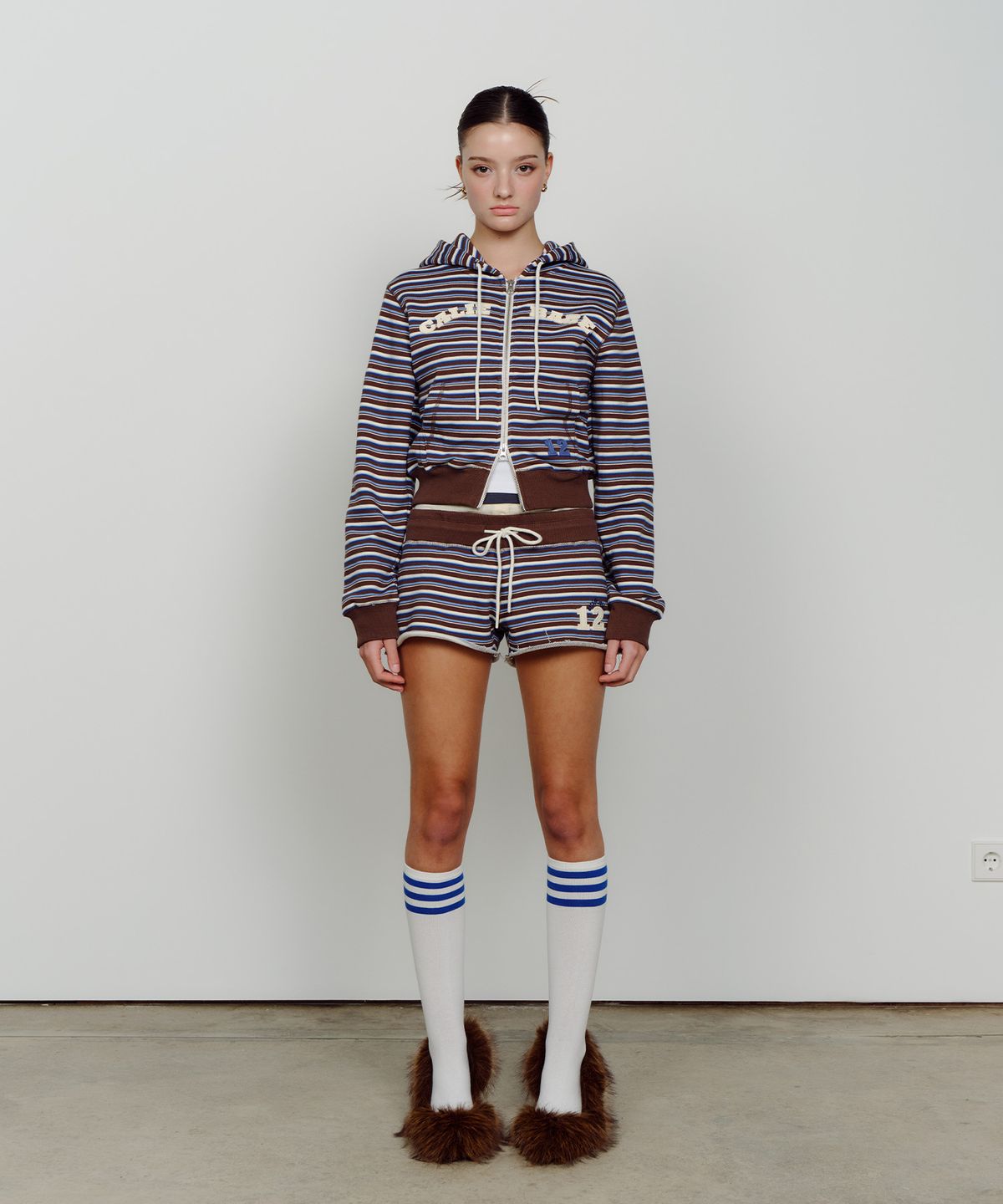 에즈이프 캘리(ASIF CALIE) CALIE BABE STRIPE SHORTS BROWN