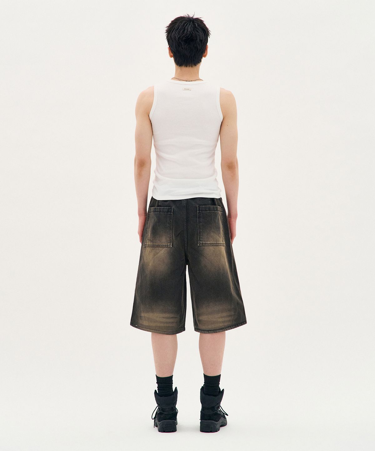 피알씨에스에스(PRCSS) Bermuda Denim Shorts - Black