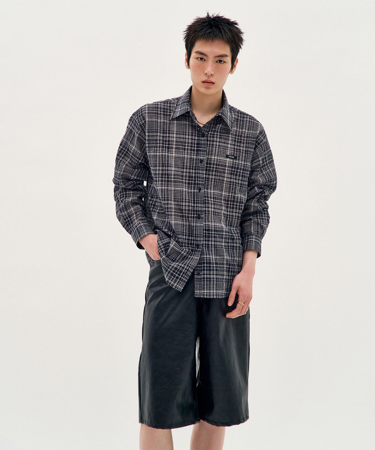 프로세스(PROCESS) Tatan Urban Check Shirt - Black