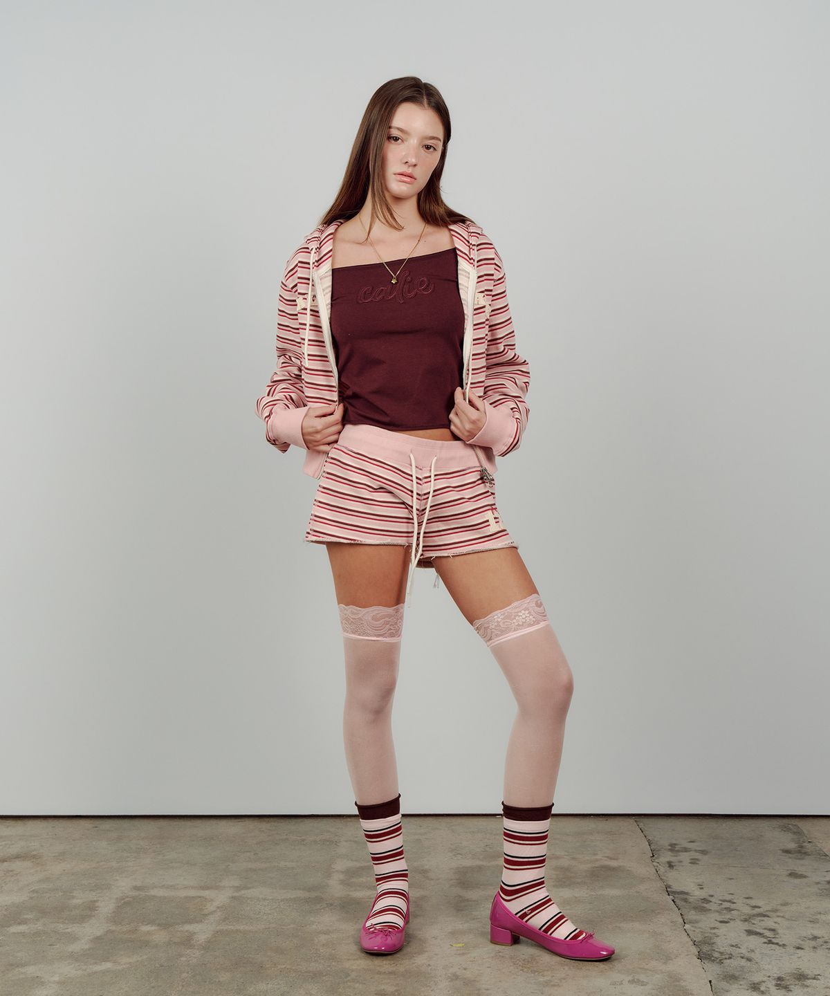 에즈이프 캘리(ASIF CALIE) CALIE BABE STRIPE SHORTS PINK