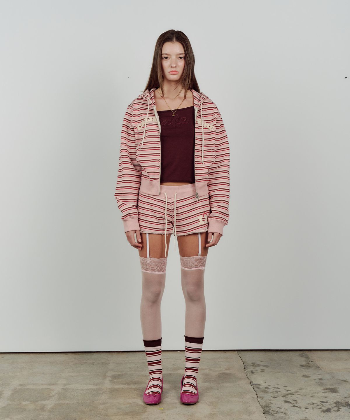 에즈이프 캘리(ASIF CALIE) CALIE BABE STRIPE SHORTS PINK