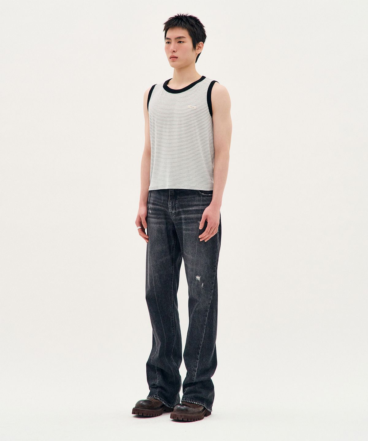 프로세스(PROCESS) Airy Stripe Sleeveless - Black&White