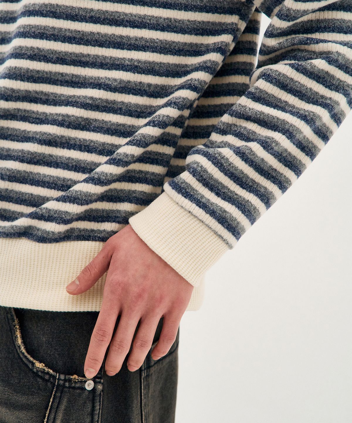 프로세스(PROCESS) Multi-Stripe PK Knit - Cream