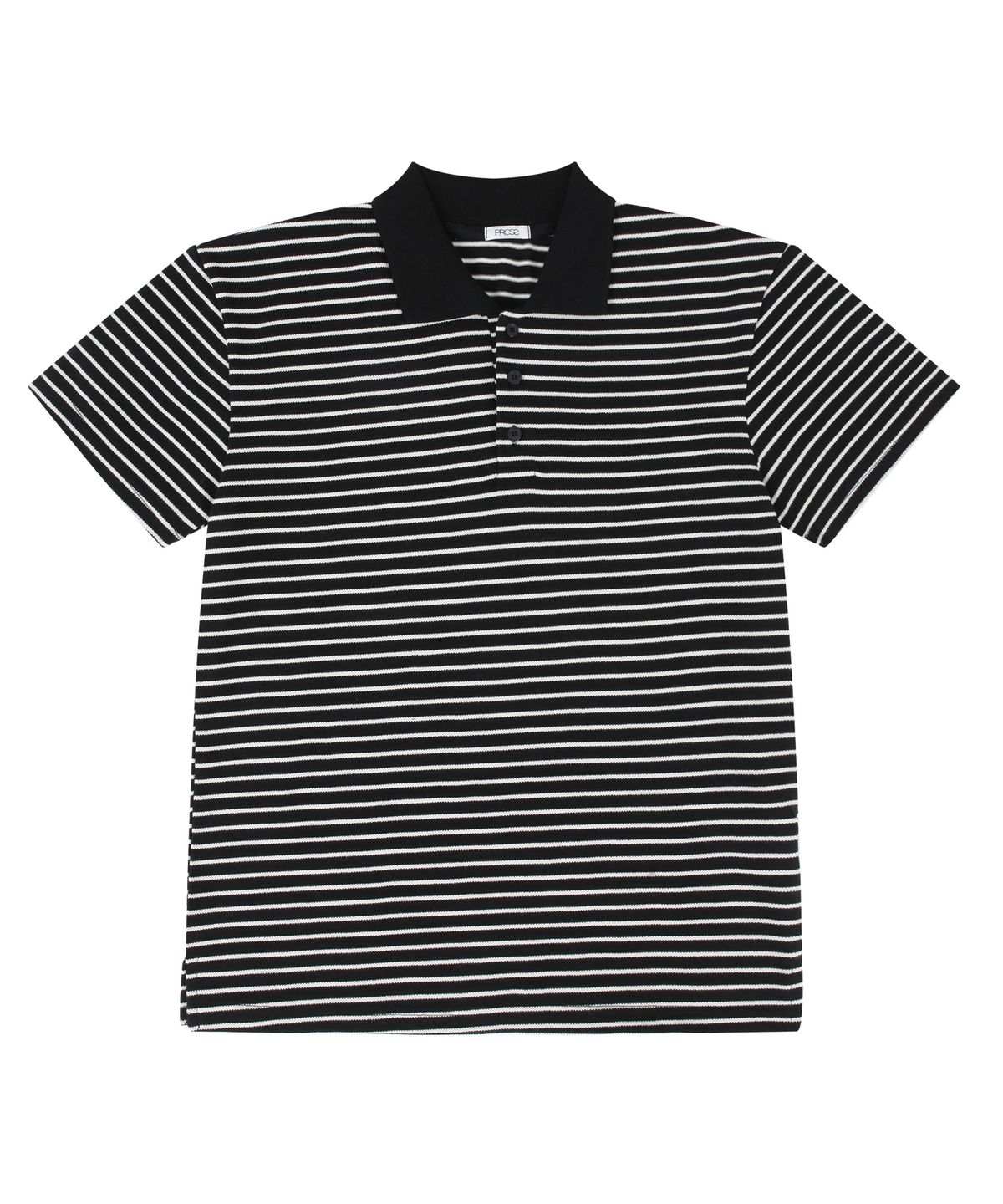 피알씨에스에스(PRCSS) Stripe PK Short-Sleeve - Black