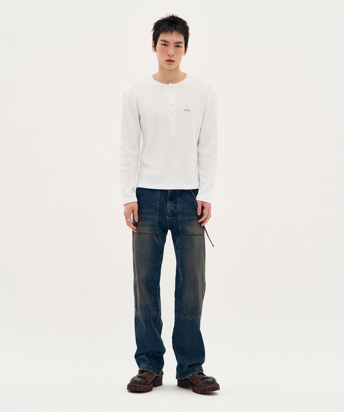 피알씨에스에스(PRCSS) Fine Jersey Henley - White