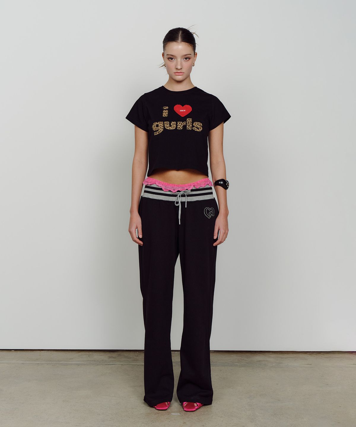 에즈이프 캘리(ASIF CALIE) VINTAGE LEOPARD GURLS T-SHIRT BLACK