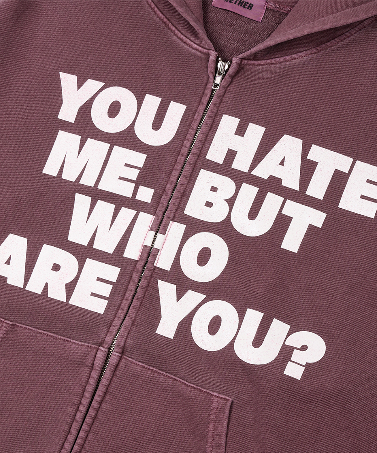 네더월드(NETHERWORLD) WHO ARE YOU ZIP HOODIE WINE
