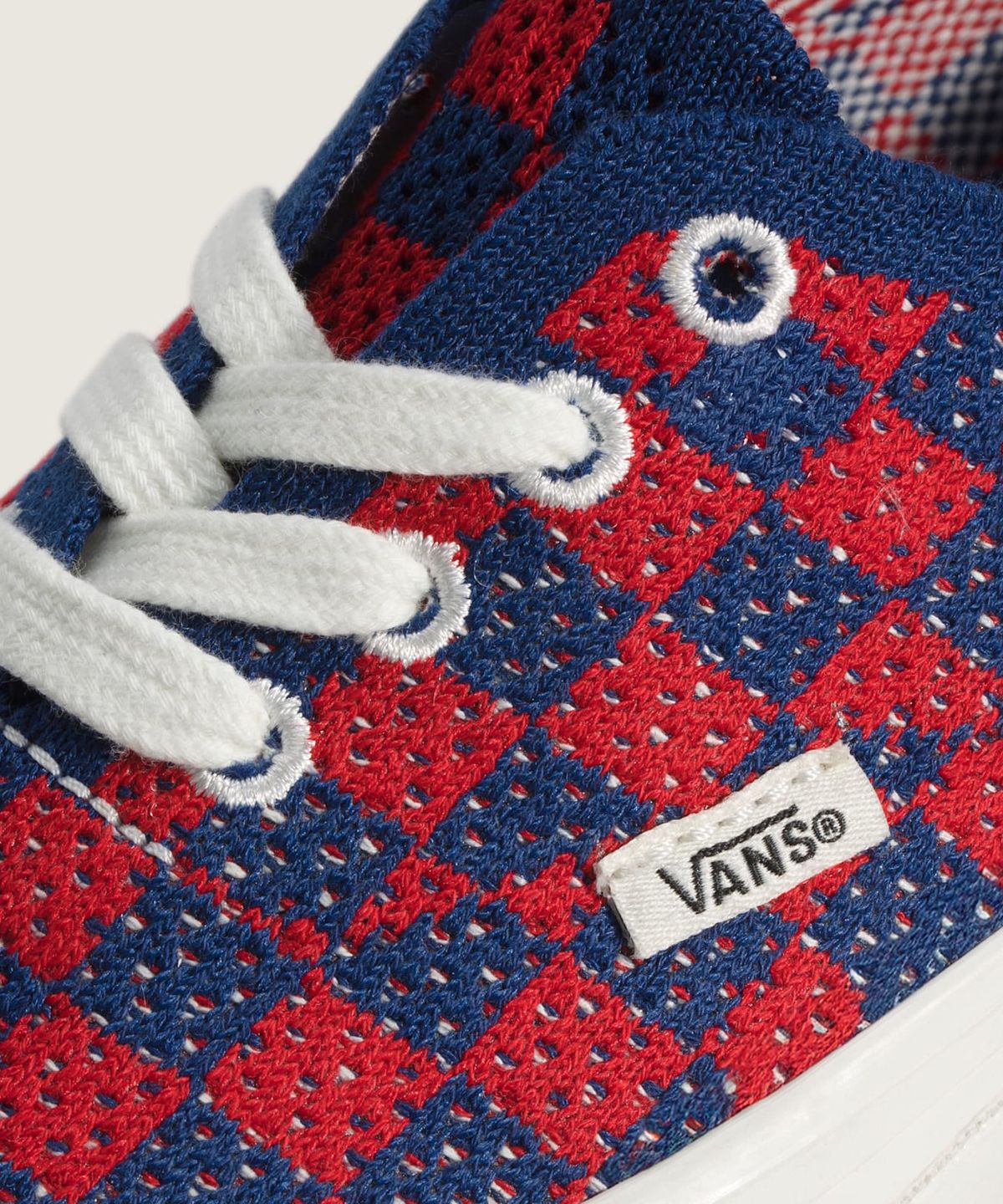 반스(VANS) 프리미엄 어센틱 44 EK - (펑크체크) 레드:블루 / VN000EJCRDB1