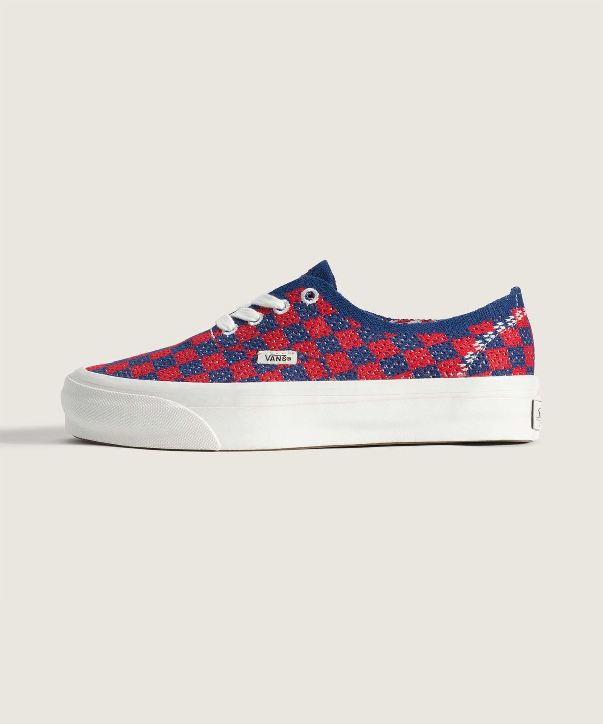 반스(VANS) 프리미엄 어센틱 44 EK - (펑크체크) 레드:블루 / VN000EJCRDB1