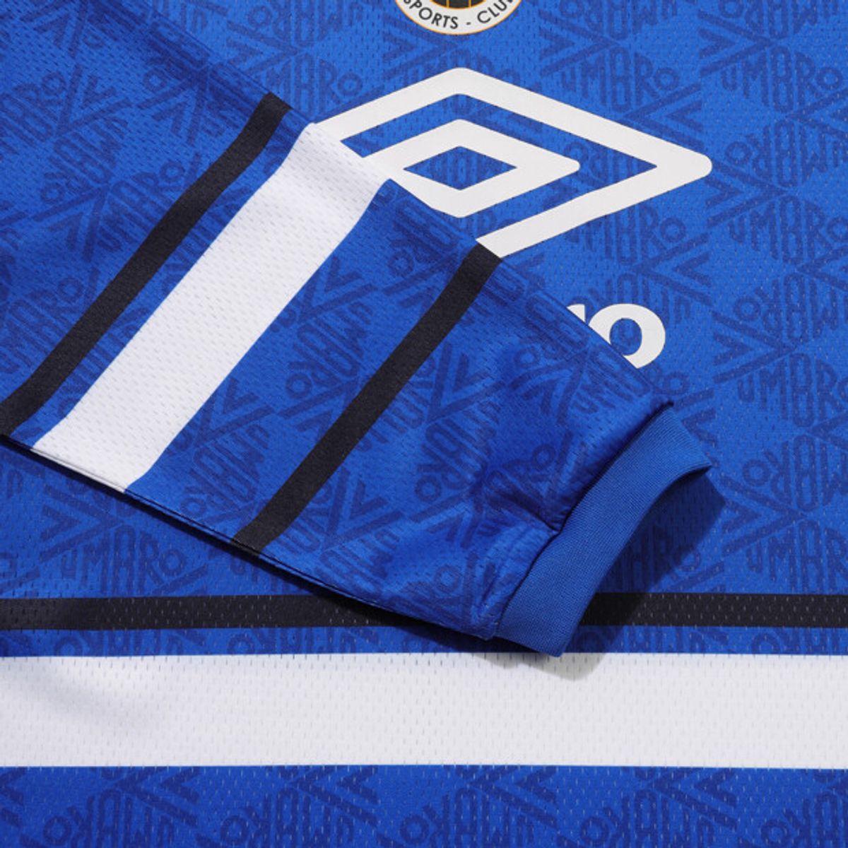 엄브로(UMBRO) 레이스업 메쉬 긴팔 티셔츠 블루 UR121CRL32