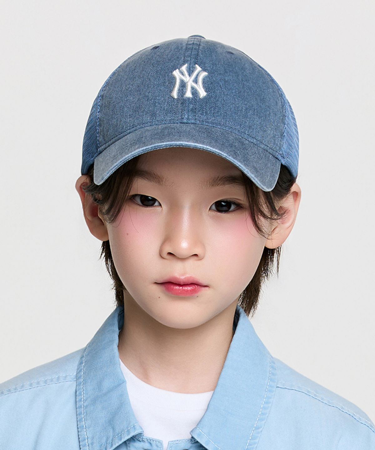 엠엘비 키즈(MLB KIDS) 피그먼트 워싱 메쉬캡 NY (Navy)