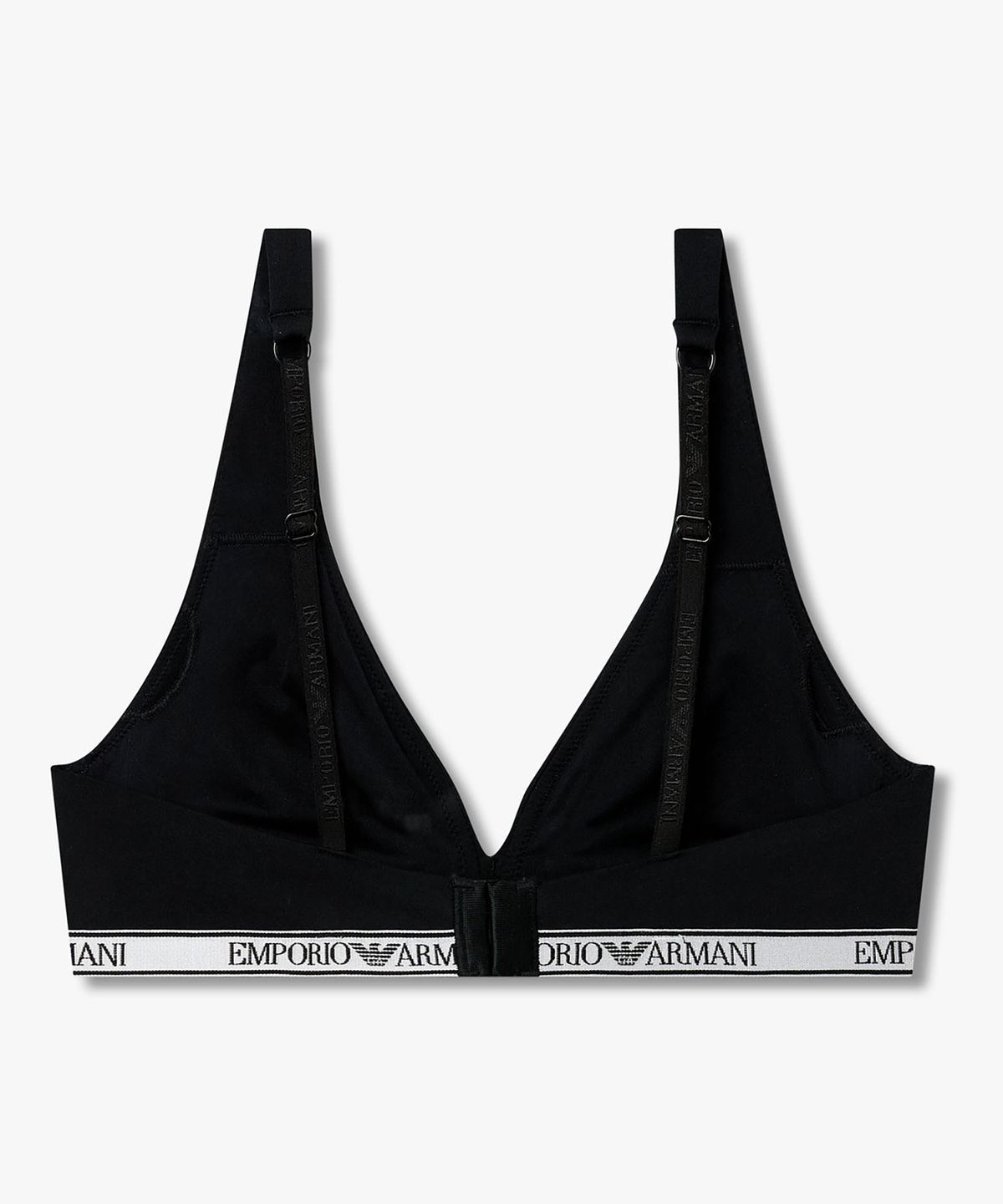 엠포리오 아르마니 언더웨어(EMPORIO ARMANI UNDERWEAR) 여성 글로시 나일론 리무버블 패드 브라렛_블랙_0826181502