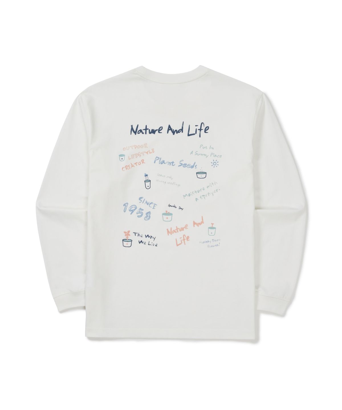스노우피크 어패럴(SNOWPEAK APPAREL) 에어로쿨 크레용 긴팔 티셔츠 (S26SUFTL74) Off White
