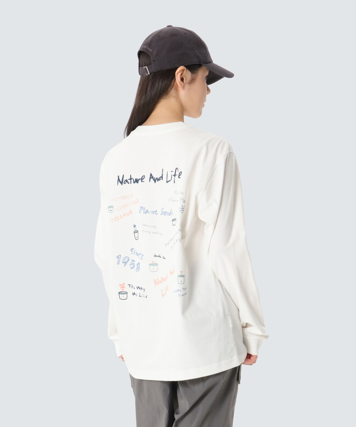 스노우피크 어패럴(SNOWPEAK APPAREL) 에어로쿨 크레용 긴팔 티셔츠 (S26SUFTL74) Off White