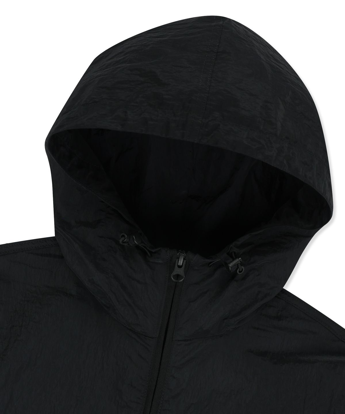 브라운브레스(BROWNBREATH) W TAG HIGH NECK HOODIE WINDBREAKER - BLACK