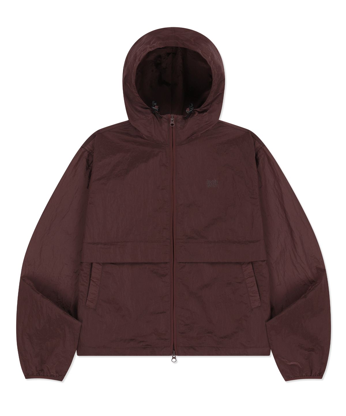 브라운브레스(BROWNBREATH) W TAG HIGH NECK HOODIE WINDBREAKER - BURGUNDY