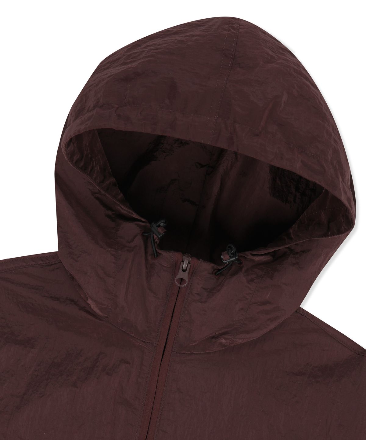 브라운브레스(BROWNBREATH) W TAG HIGH NECK HOODIE WINDBREAKER - BURGUNDY