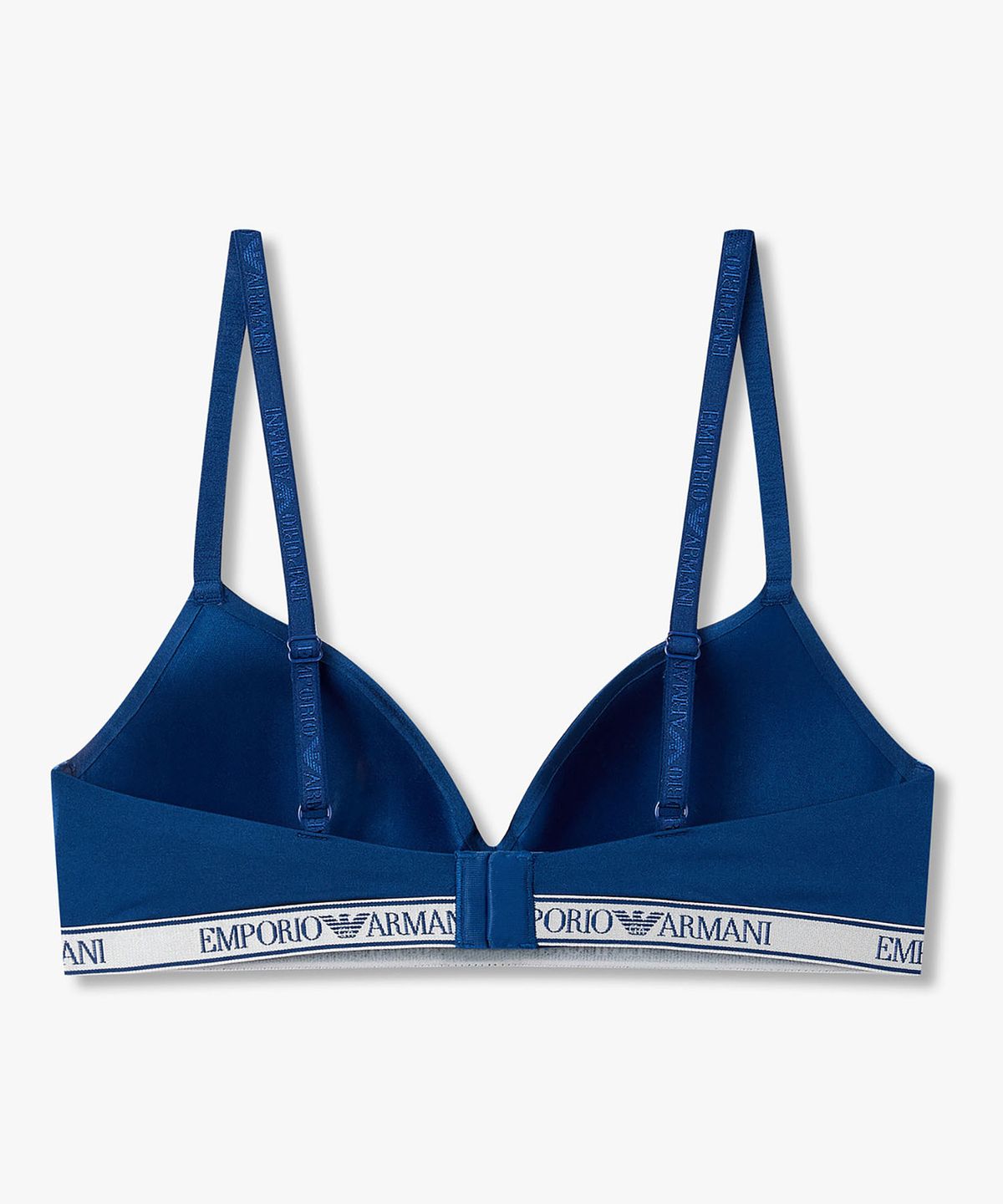 엠포리오 아르마니 언더웨어(EMPORIO ARMANI UNDERWEAR) 여성 글로시 나일론 패디드 트라이앵글 브라_블루_0826181512