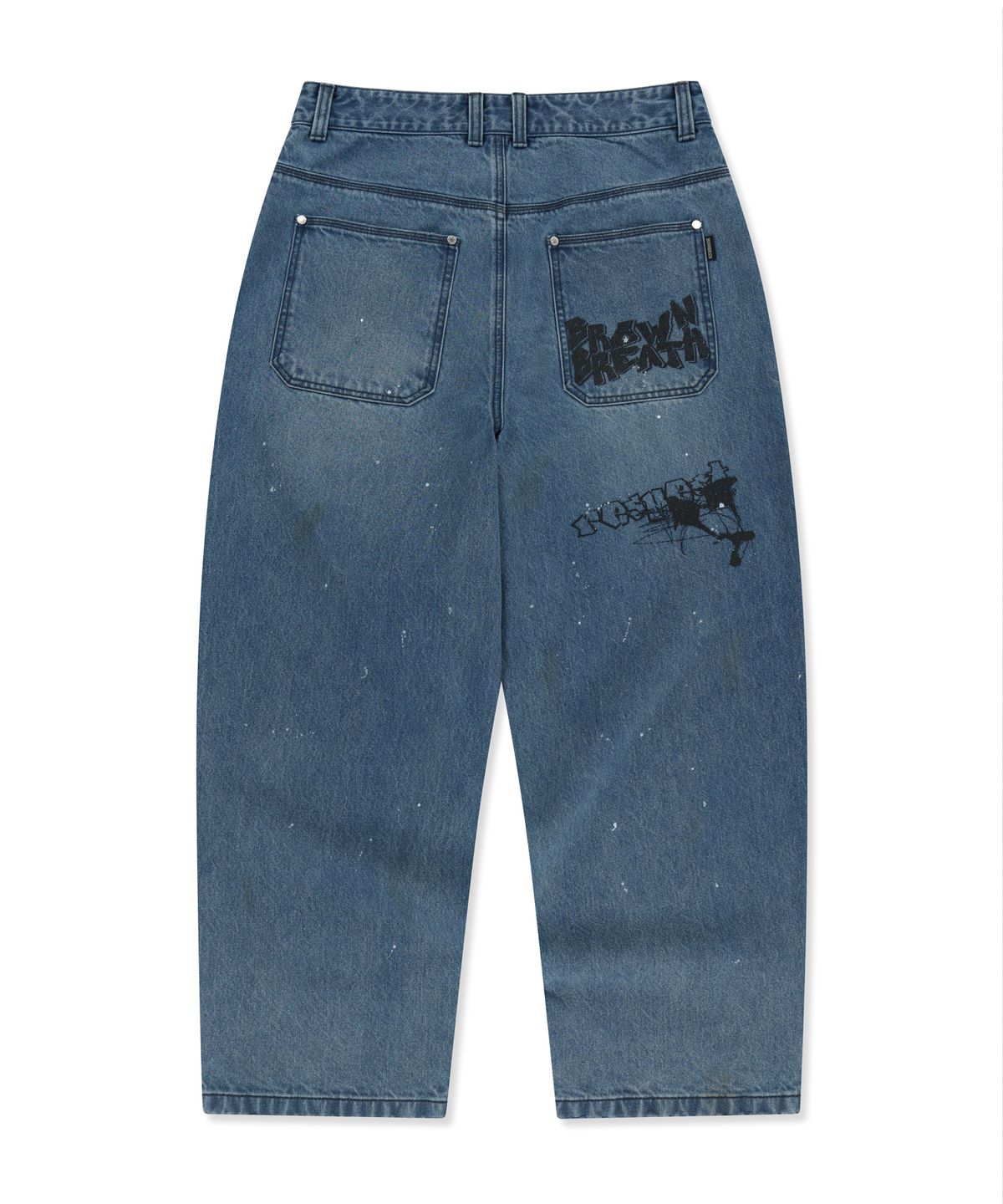 브라운브레스(BROWNBREATH) GRAFFITI PRINT DENIM PANTS - BLUE