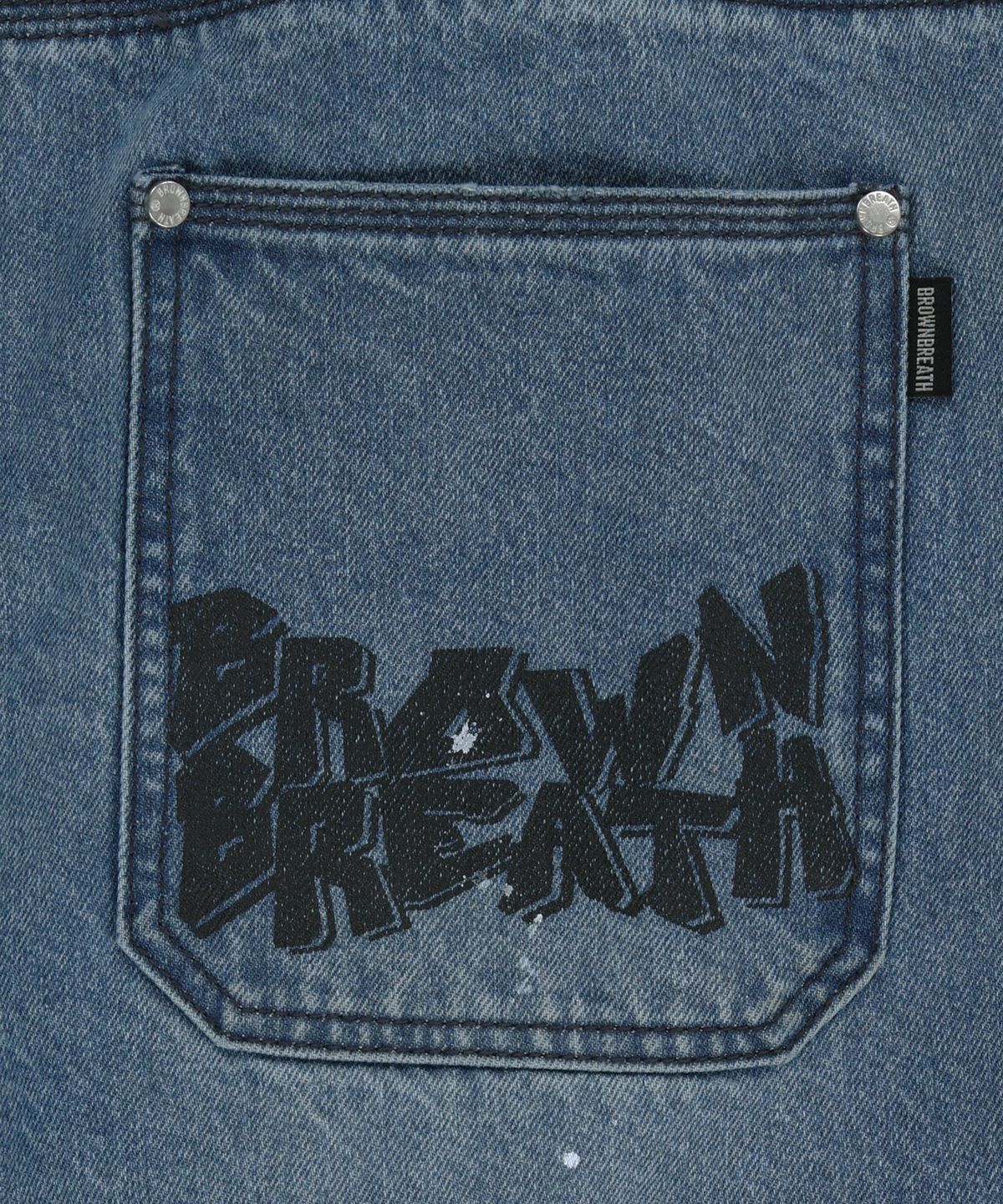 브라운브레스(BROWNBREATH) GRAFFITI PRINT DENIM PANTS - BLUE
