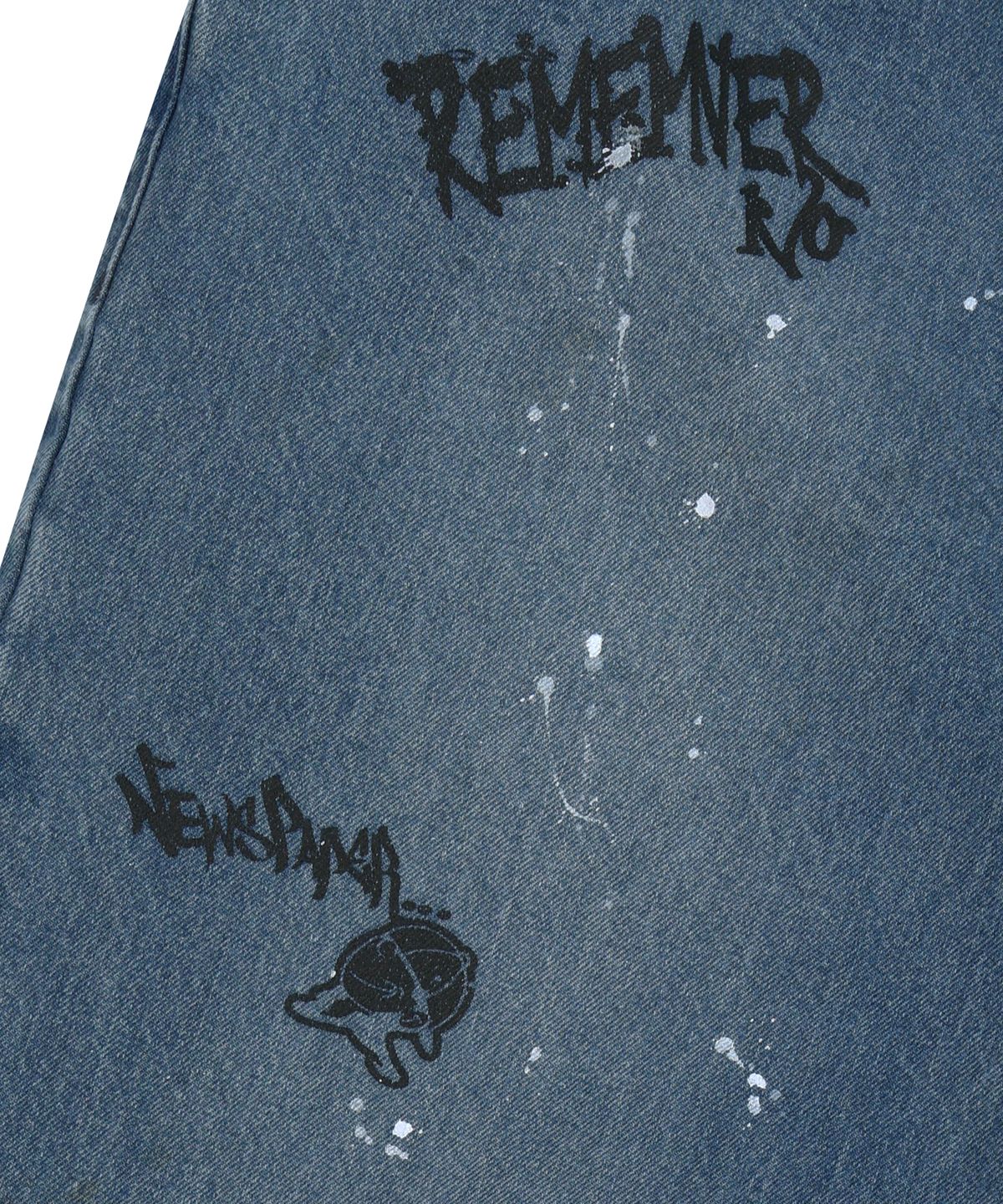 브라운브레스(BROWNBREATH) GRAFFITI PRINT DENIM PANTS - BLUE